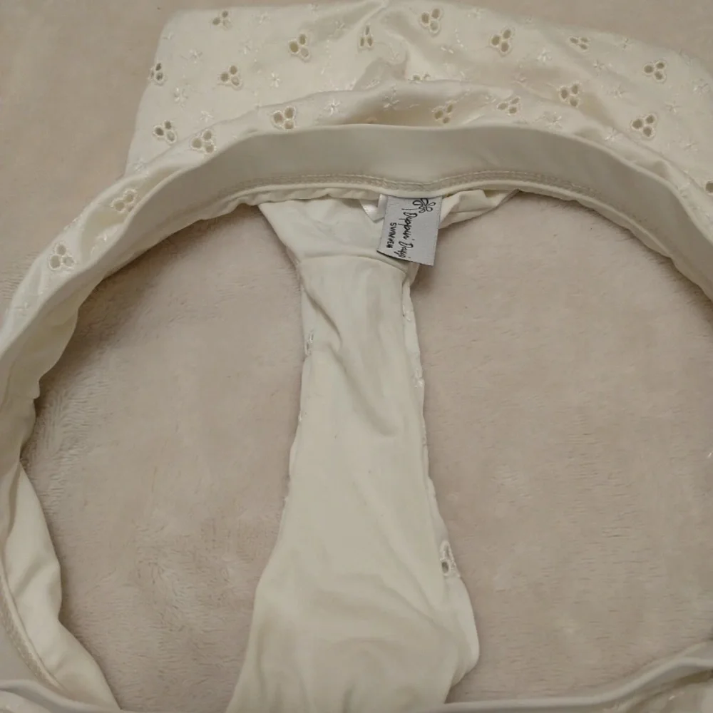 Dippin' Daisy's Yellow and White Embroidered Eyelet Bikini